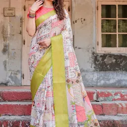 ALMAARI FASHION Ethnic Motifs Printed Kanjeevaram Saree image 2