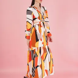 LookShine Women 1 Geometric PrintA-LineMaxi Dress image 5