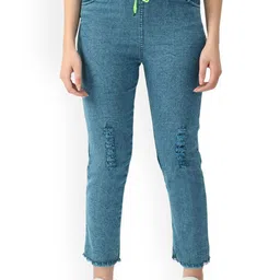 Ira Collections Women Comfort Regular Fit Mid-Rise Low Distress Stretchable Jeans-picture-16