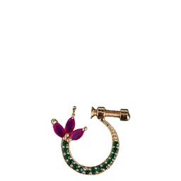 Opal Touch Gold-Plated Cubic Zirconia Studded Stud Nosepin image 2