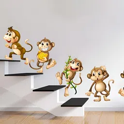 Decor Villa Multicolor Monkeys Wall Sticker-image-45