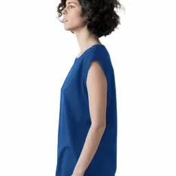 NOTWILD Women Solid Round Neck Cotton T-shirt image 2