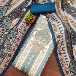 BlissFlair Organza Unstitched Dress Material-picture-37