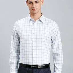 Reid & Taylor Men India Slim Fit Cutaway Collar Checked Cotton Formal Shirt-picture-12