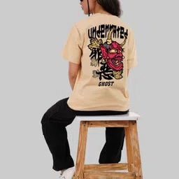 Underrated Club Women Printed Hooded Bio Finish T-shirt image 3