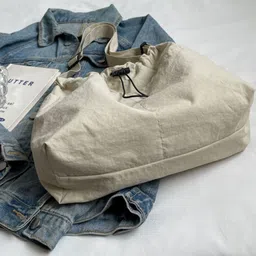 CORSICA Off White Solid Polyester Casual Tote Bag image 5