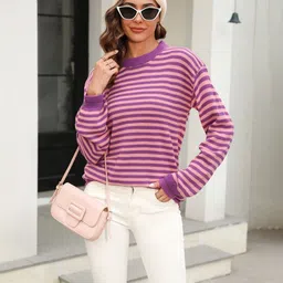 JC Mode Women Striped Pullover image 3