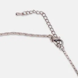 SOHI Silver-Plated Crystals Stone Studded Floral Negligee Necklace image 4