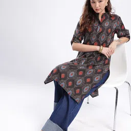 fusion by glitchez Ethnic Motifs Printed Straight Kurta-picture-38