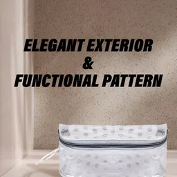 Aura Grey & White 3 Pieces Printed Makeup Organiser image 3