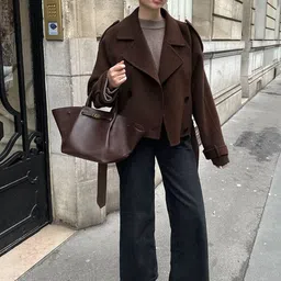 bebe Women Regular Fit Notched Lapel Single-Breasted Overcoat-image-46