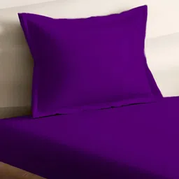 Sleeping Owls Purple Cotton 210 TC Single Bedsheet with 1 Pillow Cover- 60 Inch X 90 Inch image 2