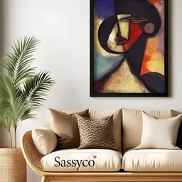 Sassyco Multicoloured & Multicoloured Canvas Abstract Wall Paintings-image-11