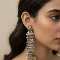 TAG 7 Set Of 2 Pearls Beaded Dome Shaped Jhumkas image 5