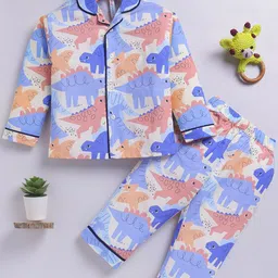 Toonyport Boys Graphic Printed Lapel Collar Cotton Shirt With Trousers-picture-30