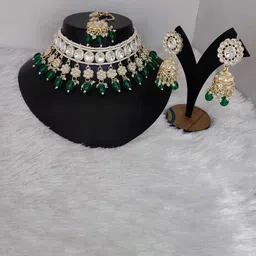 Gyaan Jewels Gold-Plated Kundan-Studded & Beaded Jewellery Set-picture-41