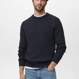 MANGO MAN Cable Knit Cotton Pullover-picture-16