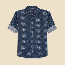 Allen Solly Junior Boys Geometric Printed Spread Collar Cotton Casual Shirt-picture-55