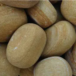 Dessert yellow unpolished pebbles 1 kg Regular Oval Rock Pebbles-image-21