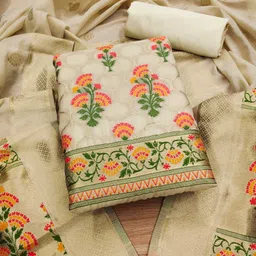 divastri Unstitched Cotton Blend Salwar Suit Material Embroidered-picture-16