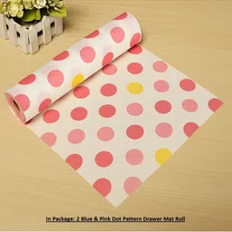 Baskety Blue & Pink 2 Pieces Dot Printed Anti-Slip Table Mat Organisers image 2