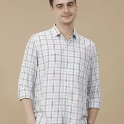 CAVALLO by Linen Club Contemporary Slim Fit Windowpane Checks Checked Casual Shirt-picture-19