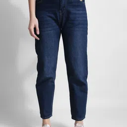 DressBerry Women Mom Fit Mid-Rise Clean Look No Fade Stretchable Jeans-image-55