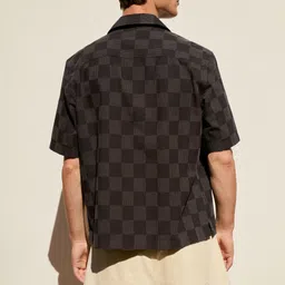 NEXT Other Checked Cuban Collar Pure Cotton Relaxed Fit Casual Shirt image 3