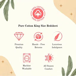 Homio Beige Geometric 400 TC King Bedsheet with 2 Pillow Covers image 5