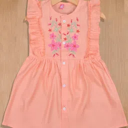 UPTREND VESTURE Girls Peach Polyester Dresses-picture-25