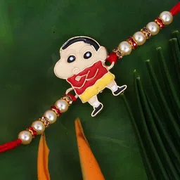 Vighnaharta Gold Plated Shin Chan Thread Rakhi-picture-31