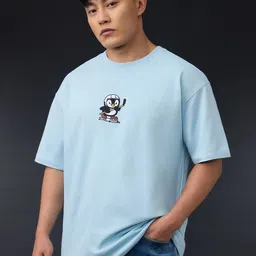 The Souled Store Men Printed Drop-Shoulder Sleeves Applique T-shirt-picture-55