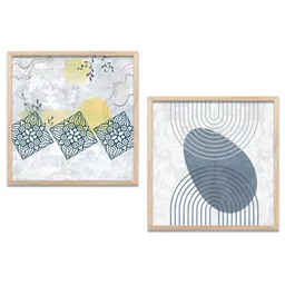 Kotart Brown & Blue 2 Pieces Floral Printed Wooden Wall Arts-picture-22