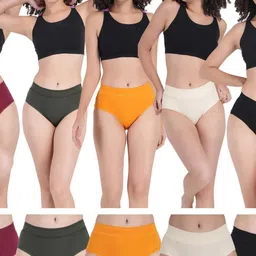 ORLIZEA Pack of 7 Women High-Rise Cotton Blend Hipster Briefs image 2