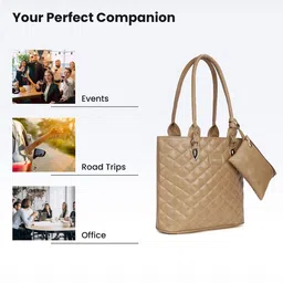 THE CLOWNFISH Women Solid Structured Leather Shoulder Bag With Pouch image 4