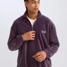 DeFacto Men Mock Collar Long Sleeve Pullover Sweatshirt image 5