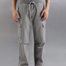 Breakbounce Men Relaxed Loose Fit Cargos Trousers-image-6