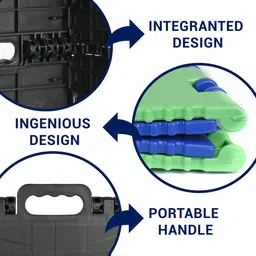 Kuber Industries 2-Pcs Green & Blue Collapsible Stool image 4