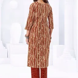 Simmu Women Printed Regular Pure Cotton Kurta with Trousers & With Dupatta image 3