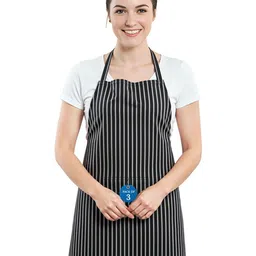 Aura 3-Pcs Black Striped Waterproof Apron With Front Pocket-picture-15
