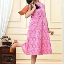 DMP EXPORT Girls Pink Cotton Kurtas-image-28