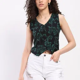 SZN Women Floral Printed V-Neck Crop Vest Top-picture-12