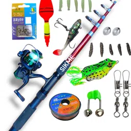 7ft (210cm) Fishing Rod and Reel Combo Set Your Complete Angler's Arsenal Red Fishing Rod-image-0