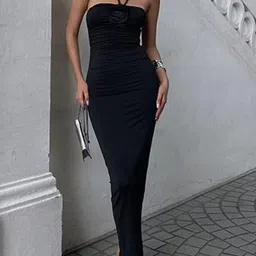 StyleCast Women Halter Neck Bodycon Maxi Dress-image-79