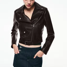 Bershka Leather Effect Biker Jacket-picture-28