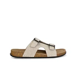 HERE&NOW Women Faux leather Open Toe Flats with Buckles image 3