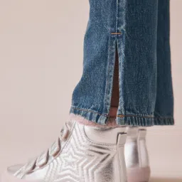 NEXT Girls Flared Mid-Rise Light Fade Embellished Jeans image 2