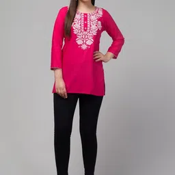 ERUDITE CLUB Ethnic Motifs Embroidered Thread Work Thread Work Kurti image 4