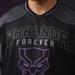 The Souled Store Men Printed V-Neck Drop-Shoulder Sleeves T-shirt image 3