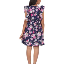 SILK SPARROW Floral Print Crepe Fit & Flare Dress image 5